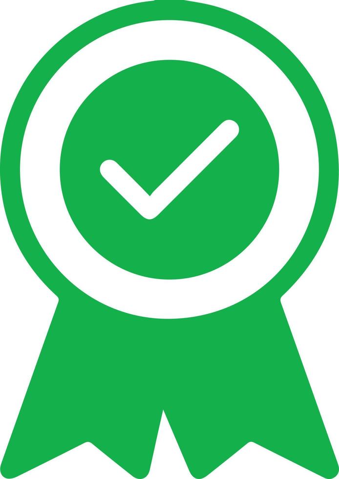 green badge correct mark icon. green Approved icon. certified medal icon. Approval check symbol vector