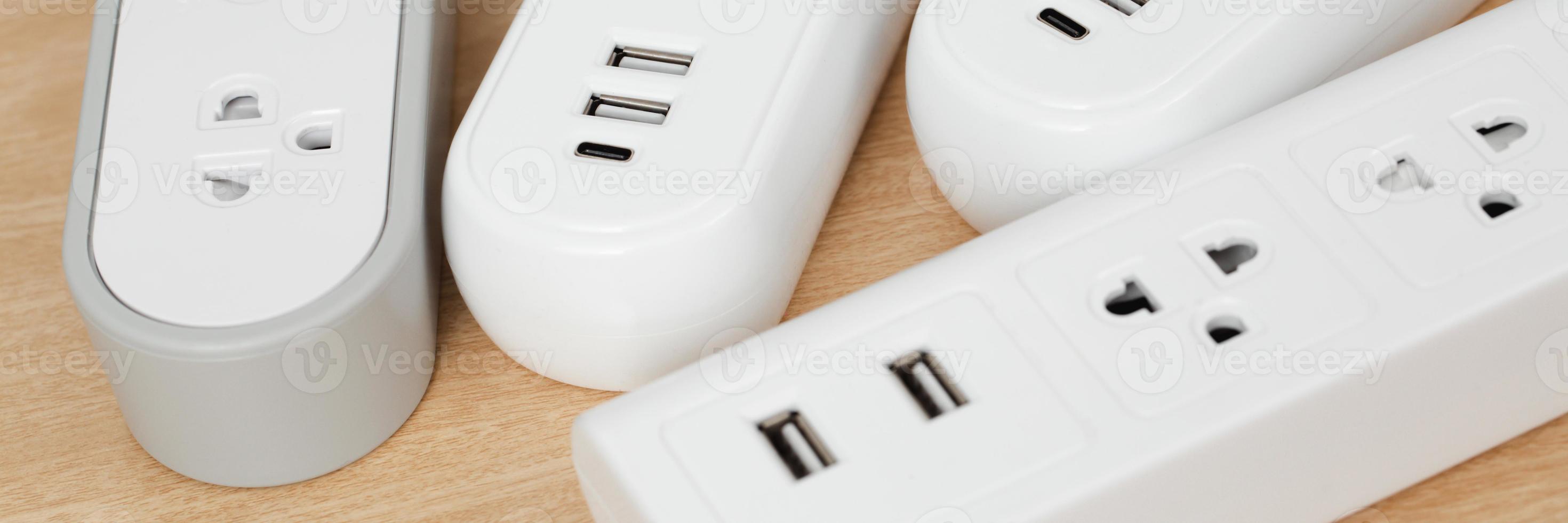 Electrical appliances plugs full of all plugs or plugs together. Because of the risk of causing a short circuit from high heat accumulated in the wires. photo