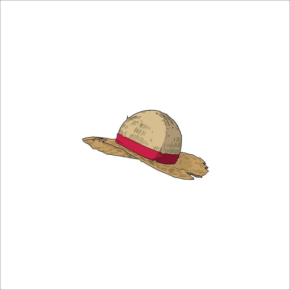 sombrero de paja de luffy de una pieza, sombrero de paja vector