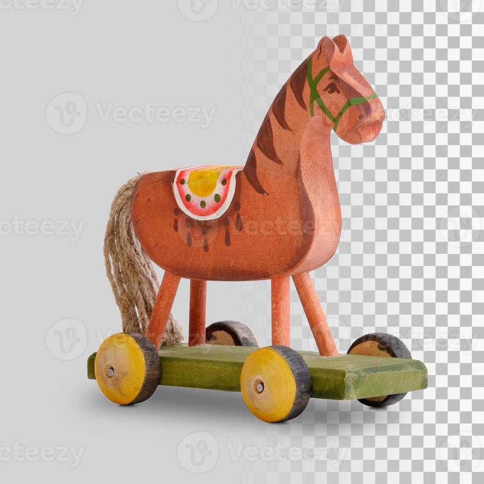 Wooden handmade horse toy for christmas gift photo