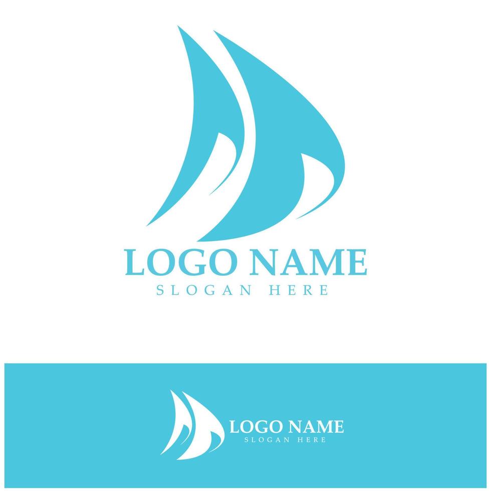 simple velero dhow barco en mar océano ola estilo arte diseño de logotipo, cruceros diarios, viajes por mar, ilustración de iconos vectoriales vector