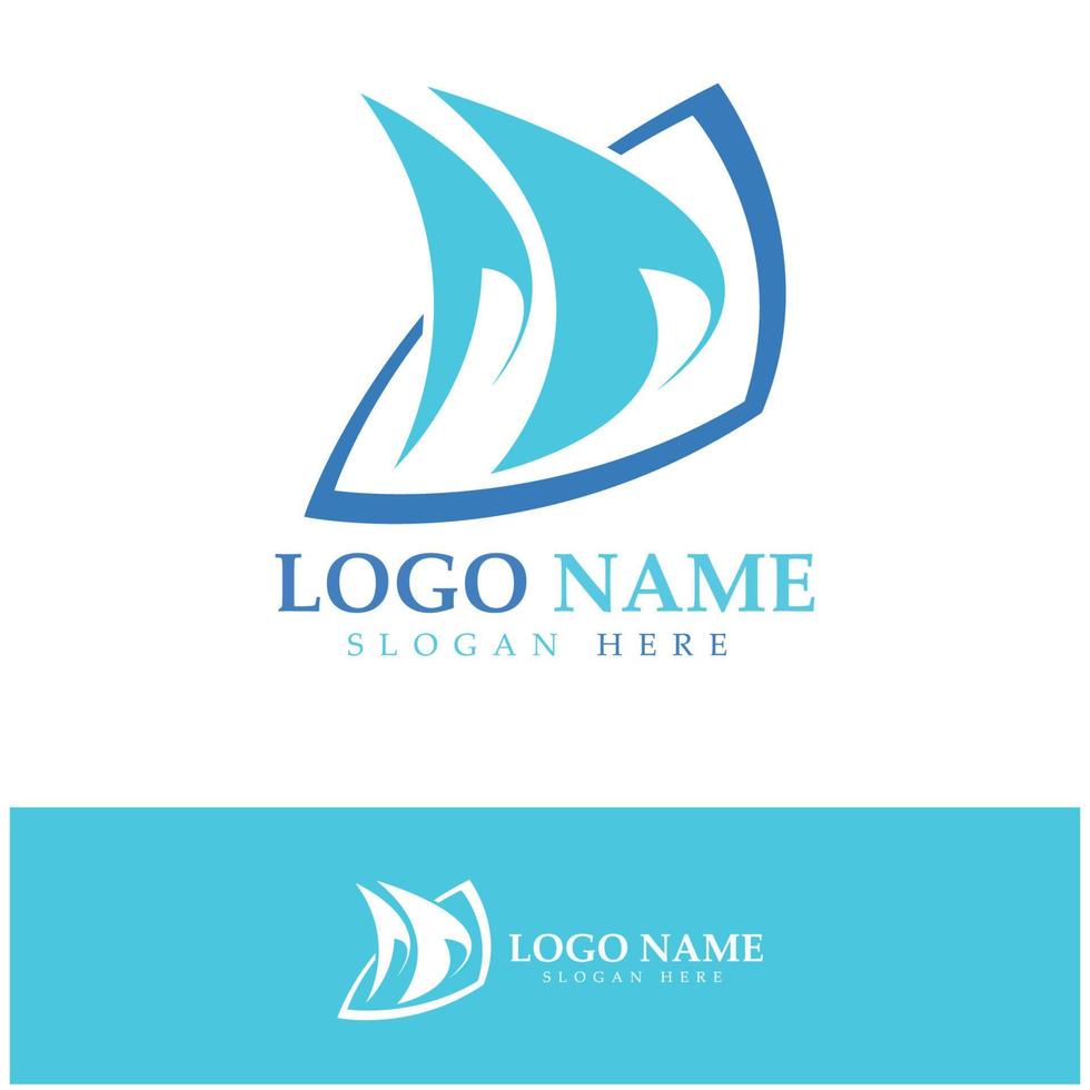 Simple Sailboat dhow boat on Sea Ocean Wave art style logo design, Daily cruises, sea travel, vector icon ILLUSTRATION