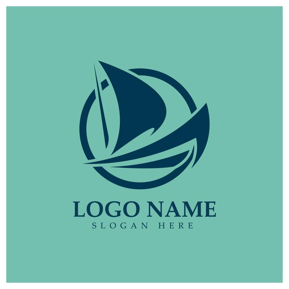 Simple Sailboat dhow boat on Sea Ocean Wave art style logo design, Daily cruises, sea travel, vector icon ILLUSTRATION