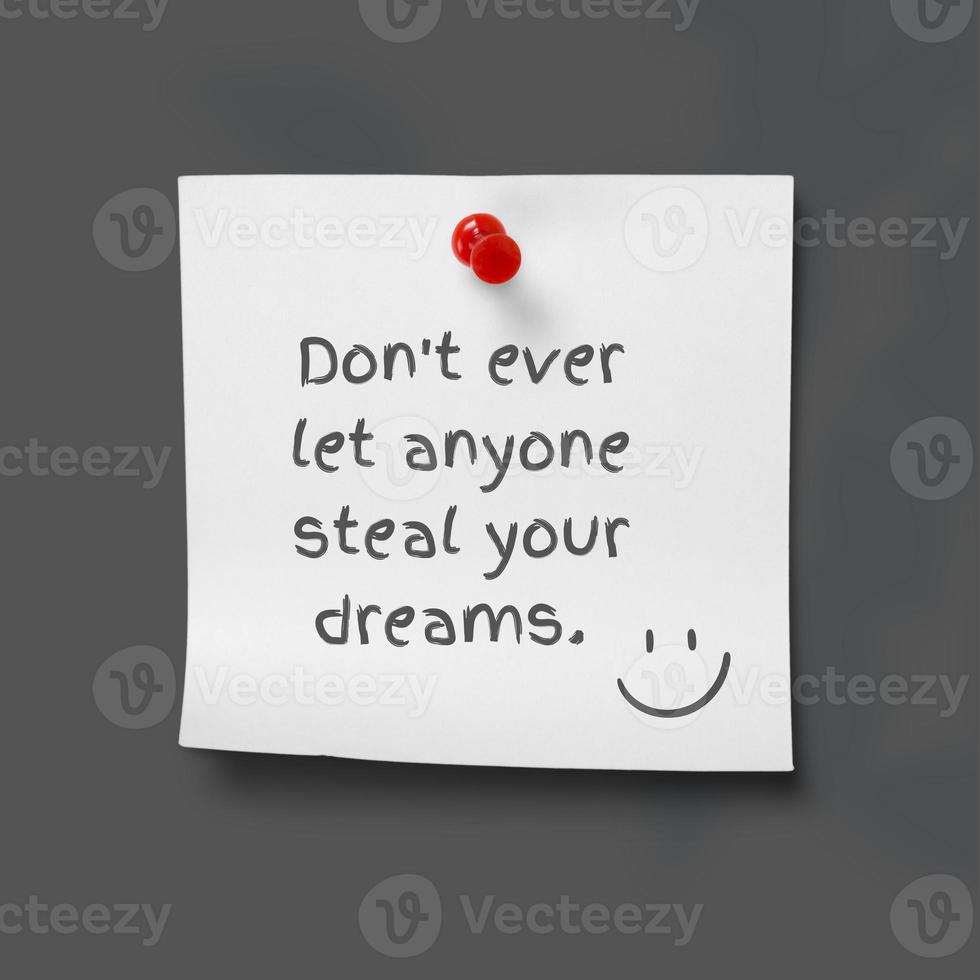 Motivational Quote poster. Do not ever let anyone steal your dreams. photo