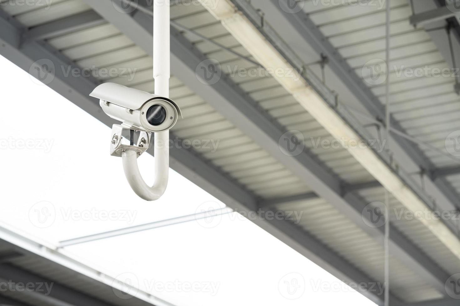 CCTV surveillance security camera video equipment on pole outdoor