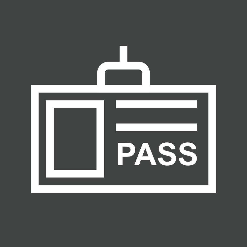 Pass Card Line Inverted Icon vector