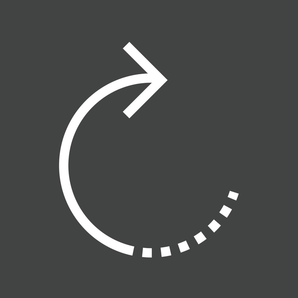 Rotate Right Line Inverted Icon vector