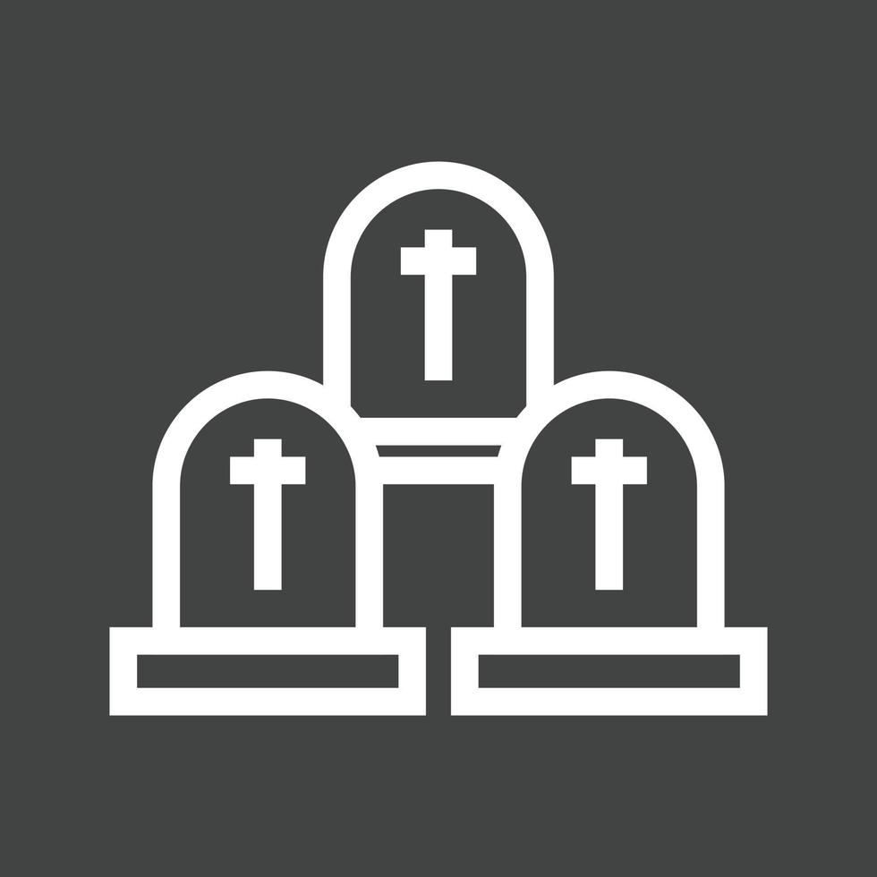Graveyard Line Inverted Icon vector