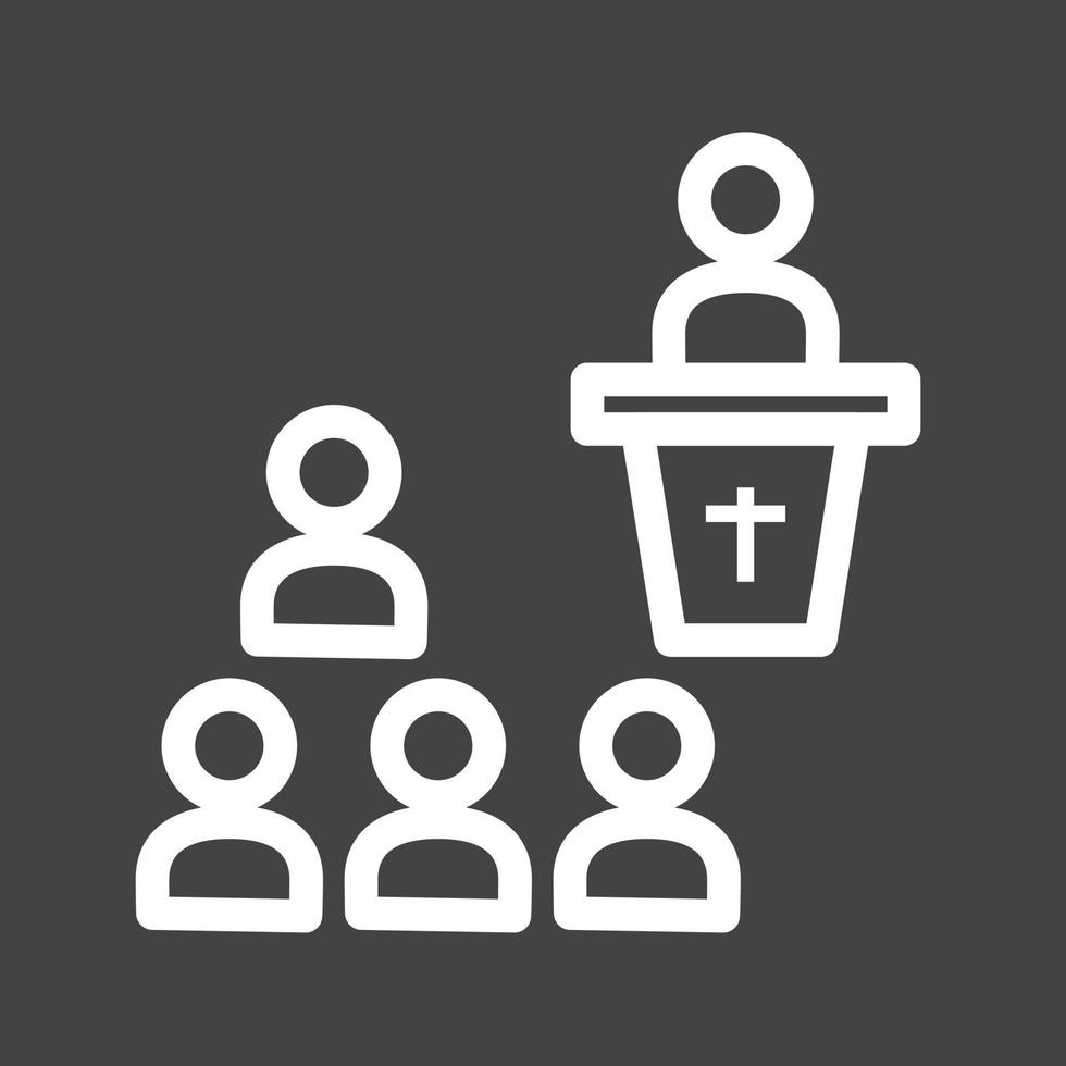 Funeral Sermon Line Inverted Icon vector