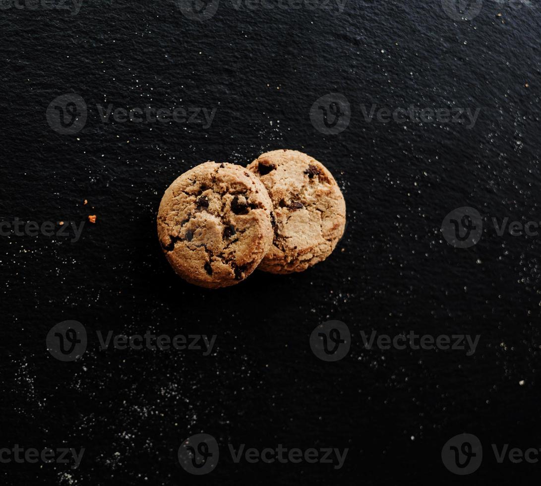Homemade stacked chocolate cookies photo