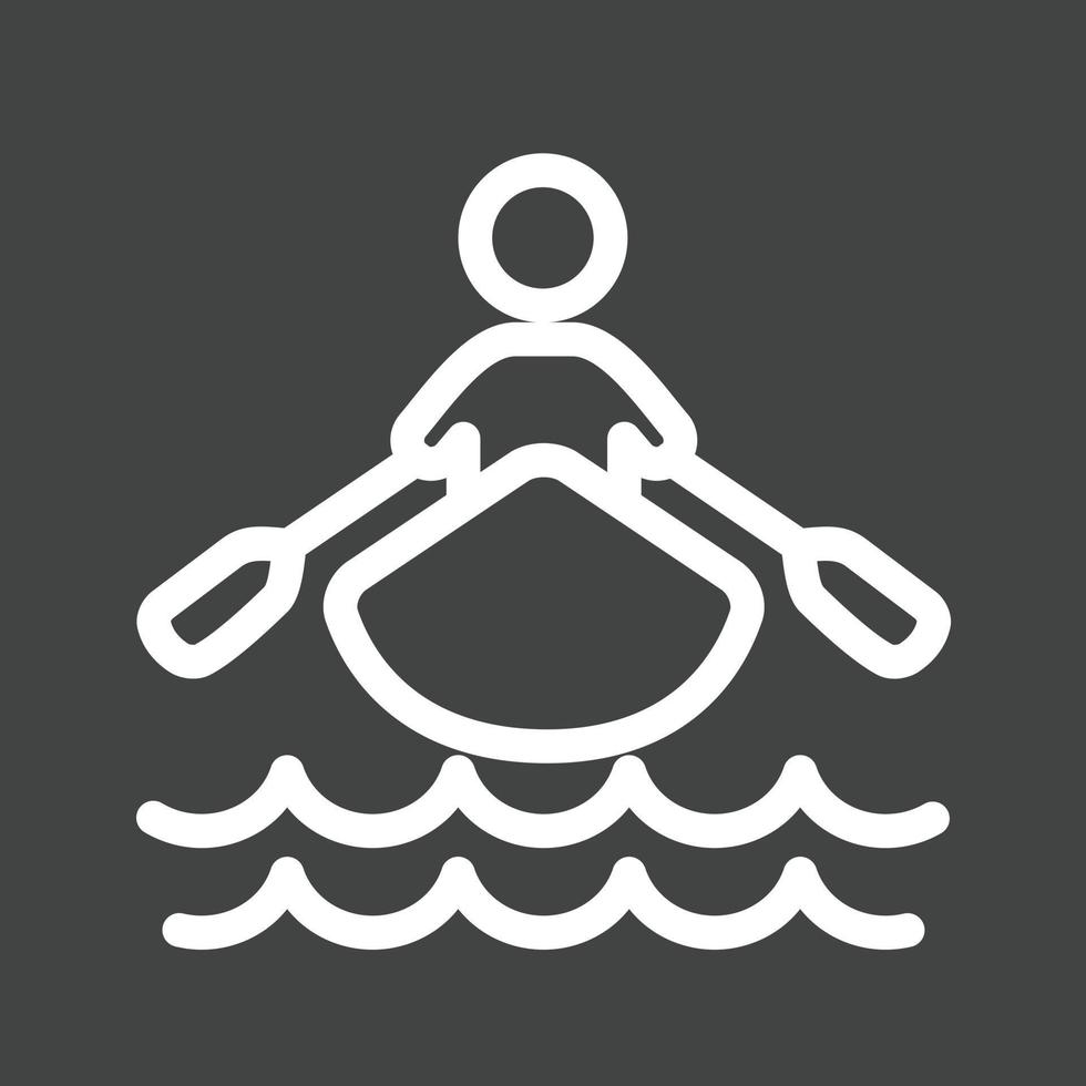 Rowing Person Line Inverted Icon vector