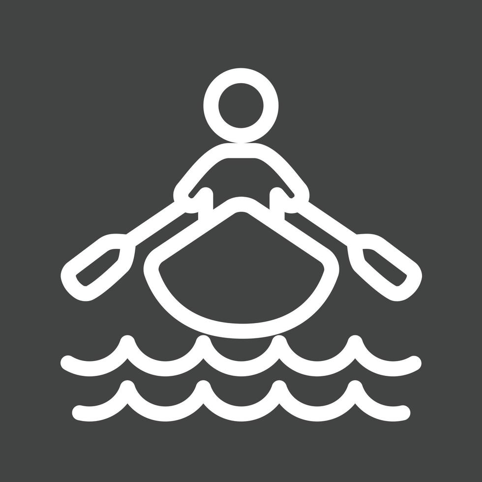 Rowing Person Line Inverted Icon vector