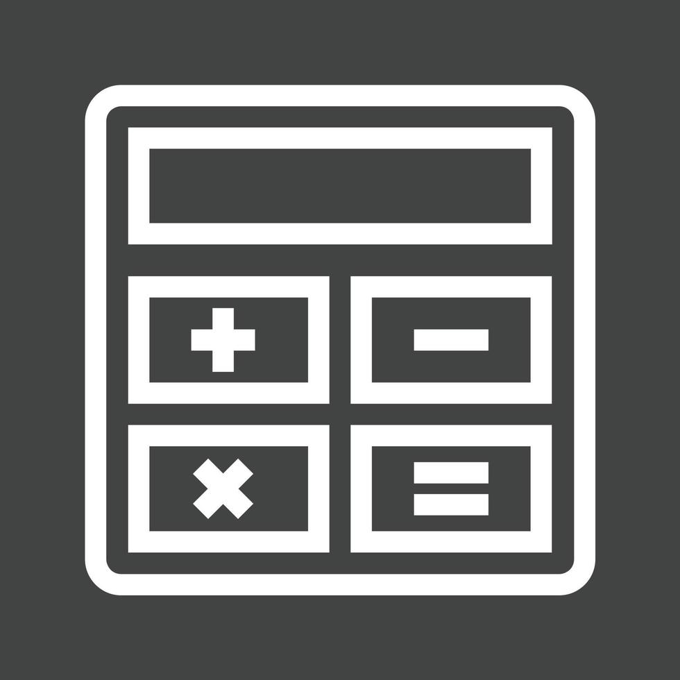 Calculator Line Inverted Icon vector