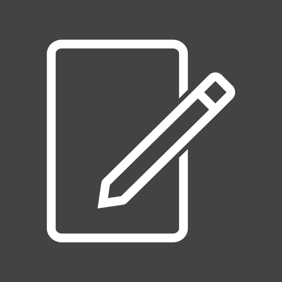 icono de línea invertida de papel y lápices vector