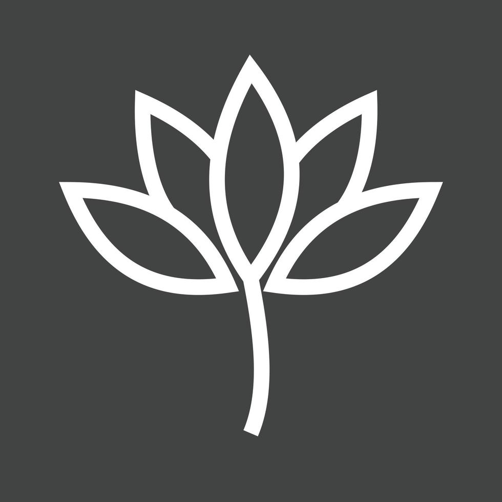 Lotus Line Inverted Icon vector