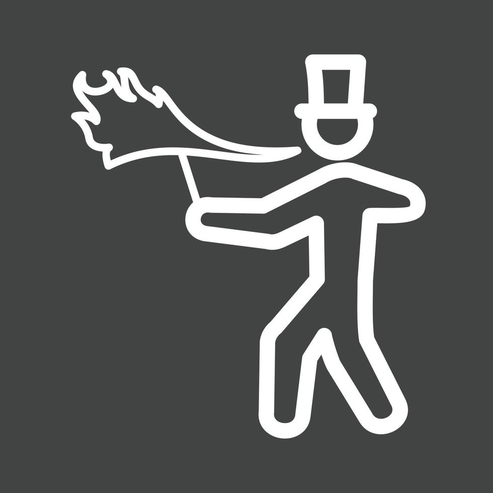 Spitting Fire Line Inverted Icon vector