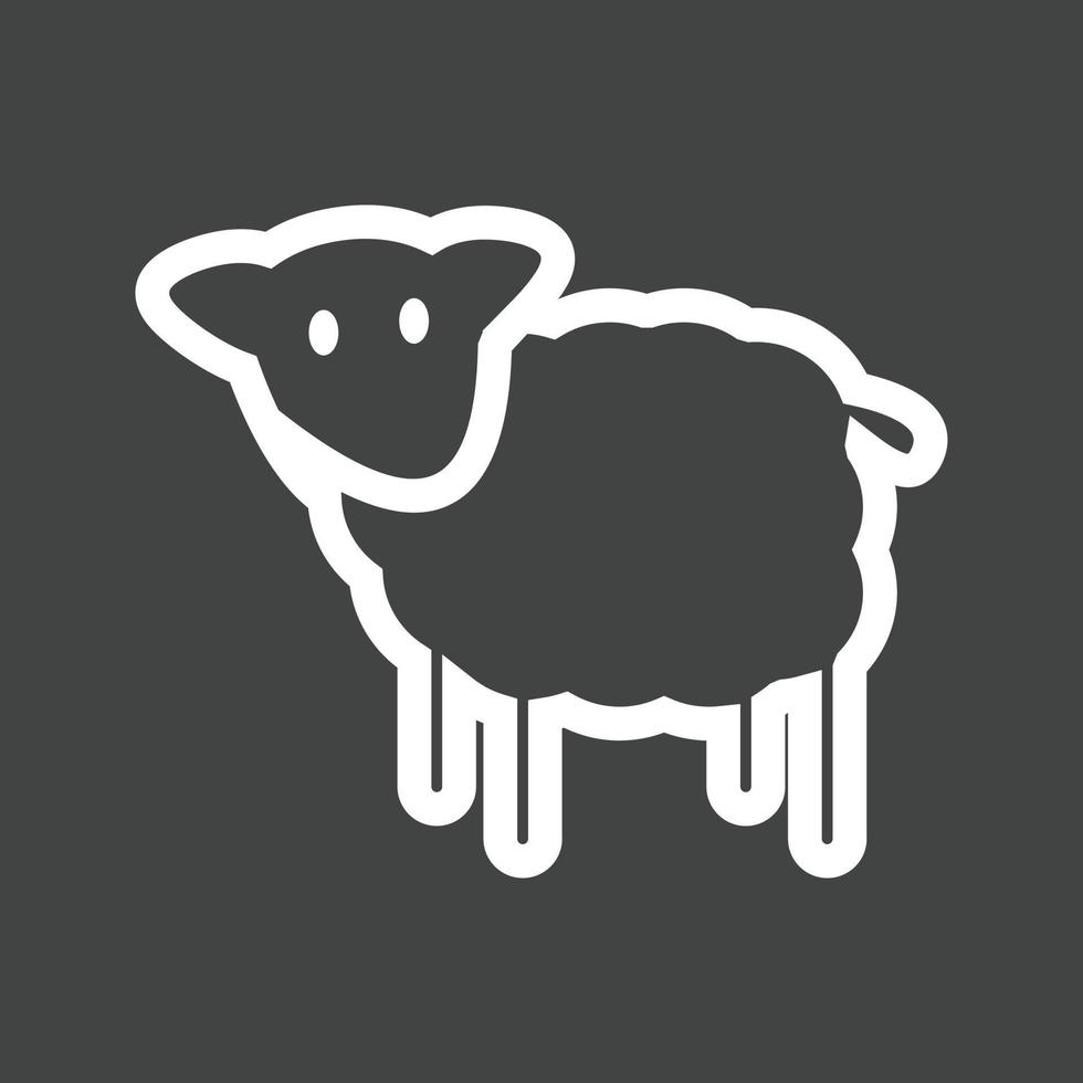 Farm Animal Line Inverted Icon vector
