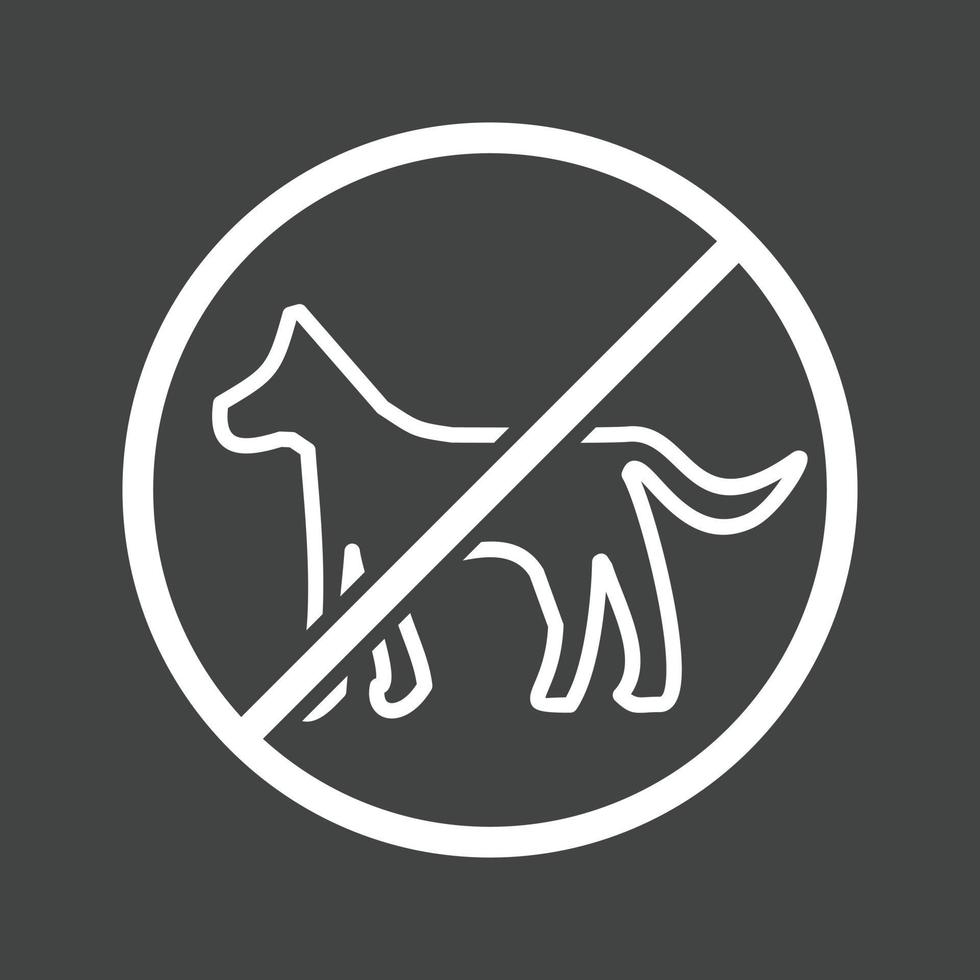 No Pets Line Inverted Icon vector