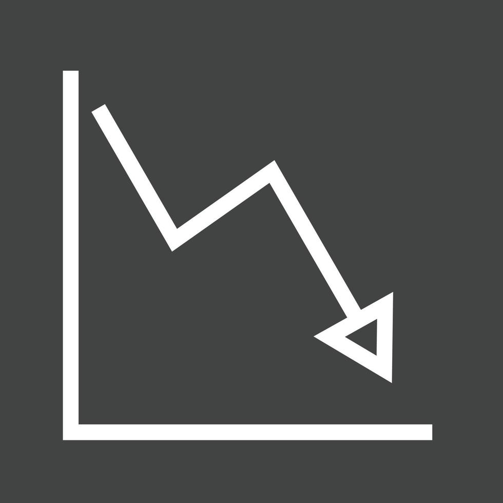 Declining Line Graph Line Inverted Icon vector