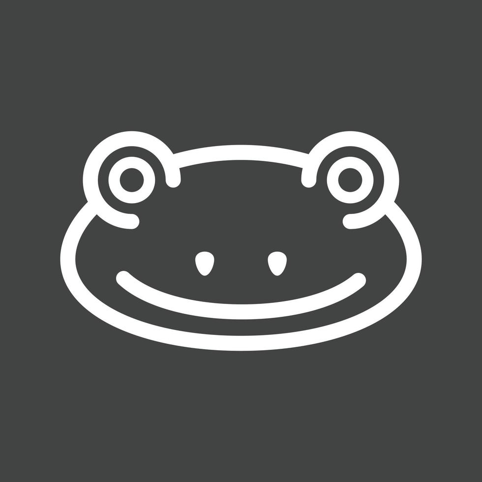 Frog Face Line Inverted Icon vector