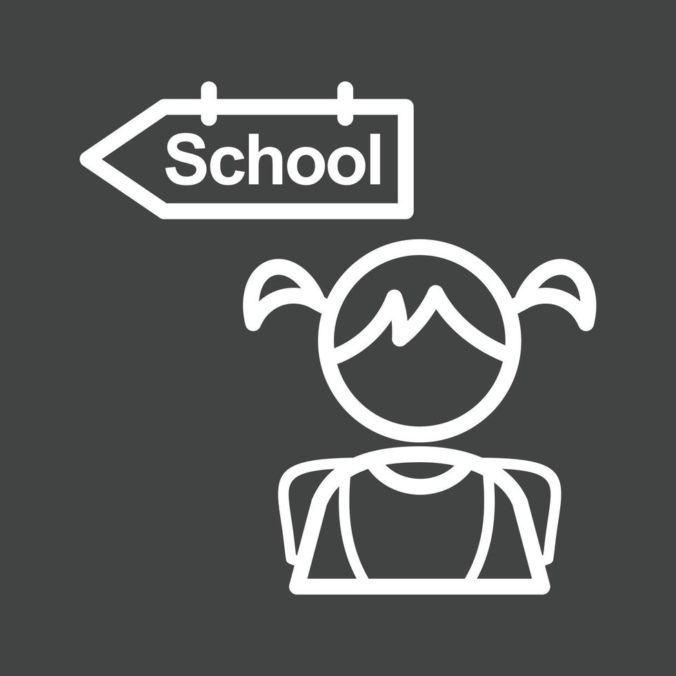 Going to School Line Inverted Icon vector