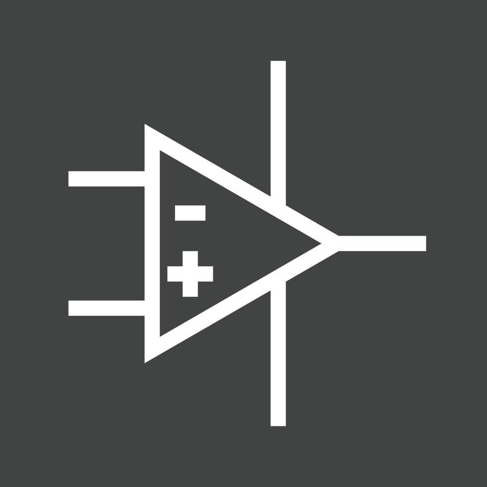 Operational Amplifier Line Inverted Icon vector