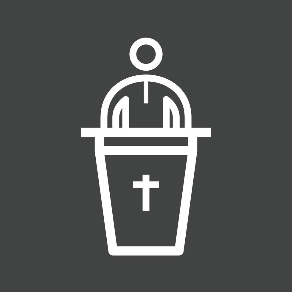 Speaking on Funeral Line Inverted Icon vector