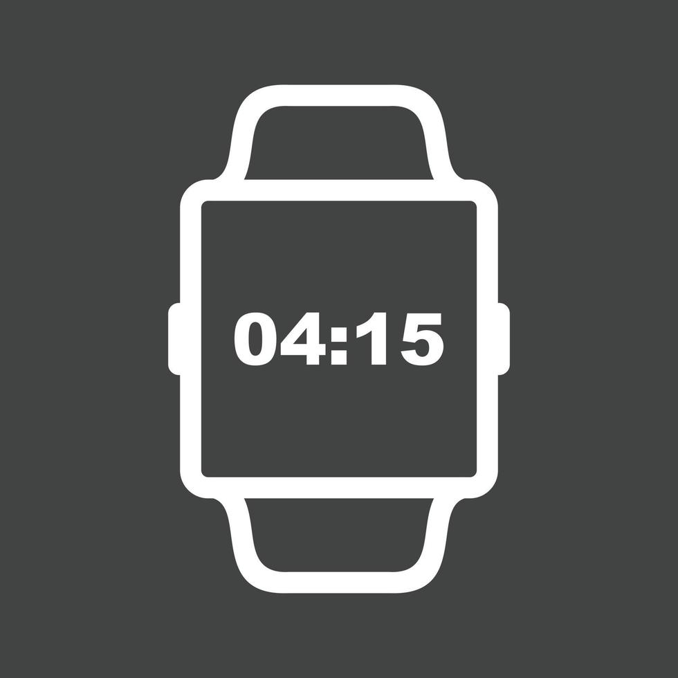 icono de línea de reloj inteligente invertida vector