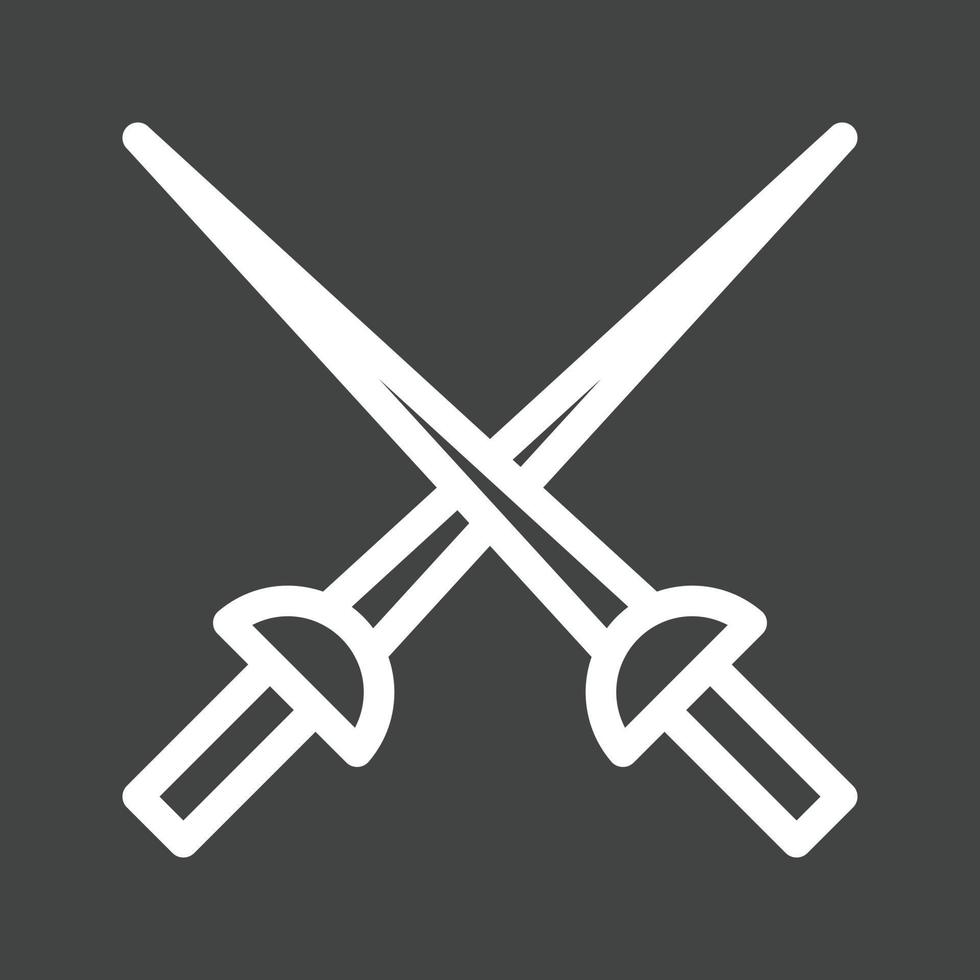 Fencing Swords Line Inverted Icon vector