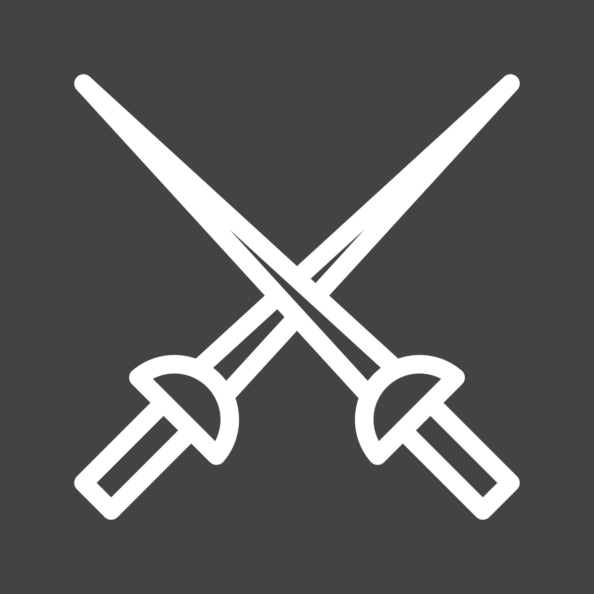 Fencing Swords Line Inverted Icon 11901607 Vector Art at Vecteezy