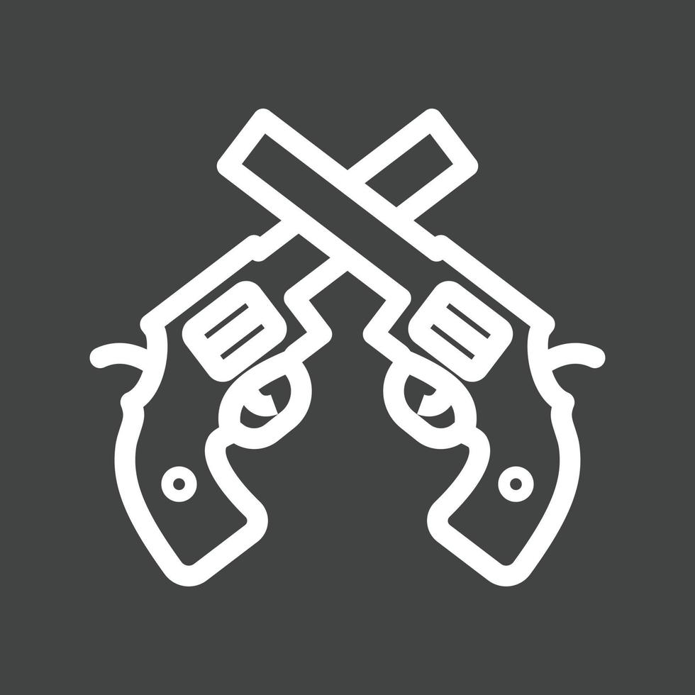 Two Guns Line Inverted Icon vector