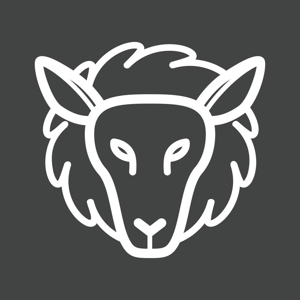 Lamb Face Line Inverted Icon vector