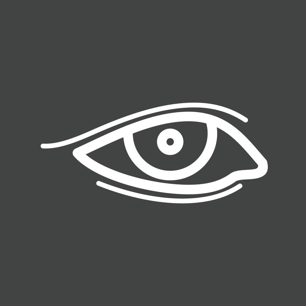 Eye with eyeliner Line Inverted Icon vector