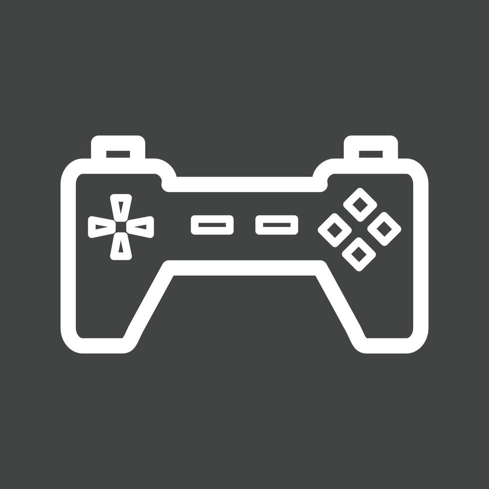 icono de línea invertida de la consola de juegos ii vector