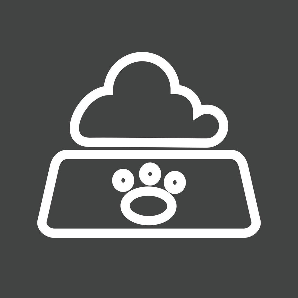 Cat Food Line Inverted Icon vector