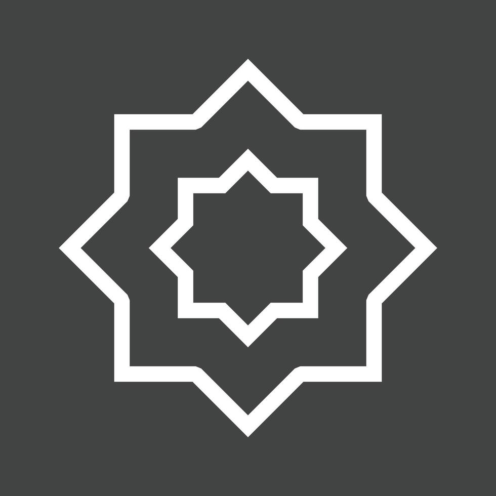 Islamic Star Line Inverted Icon vector