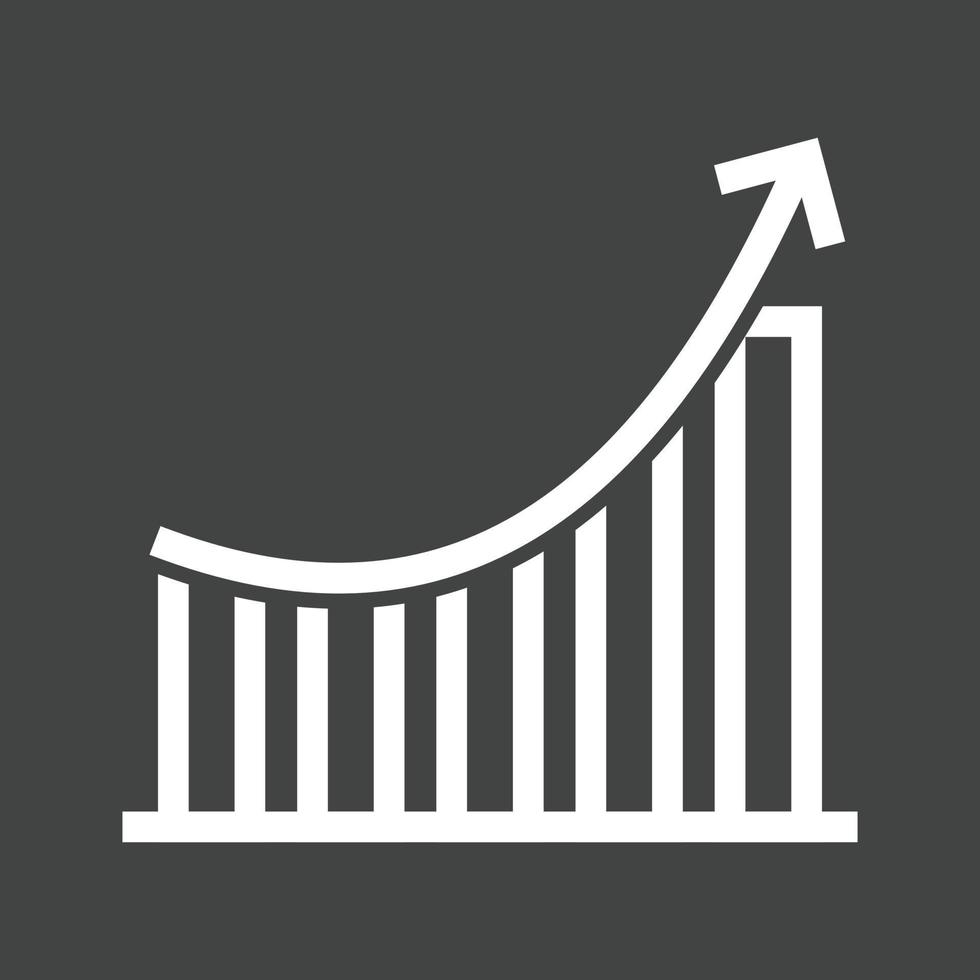 Increasing Graph Line Inverted Icon vector