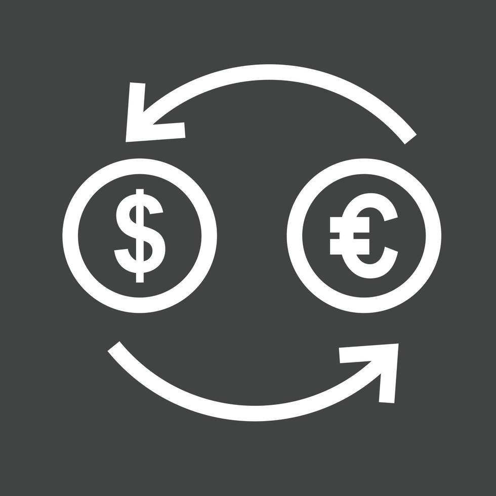 Currency Exchange Rates Line Inverted Icon vector