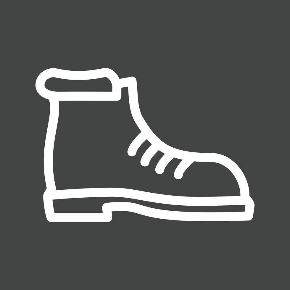 icono de línea de bota de camping invertida vector