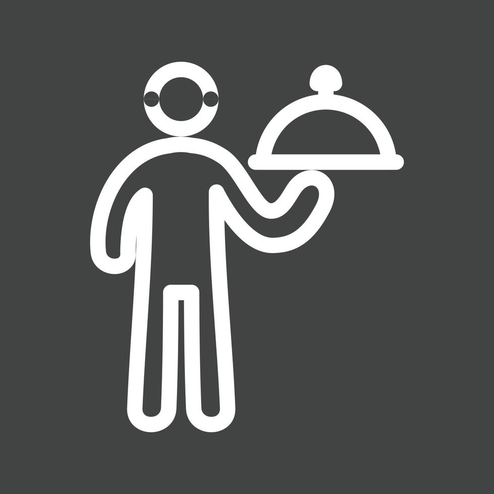 Waiter Line Inverted Icon vector