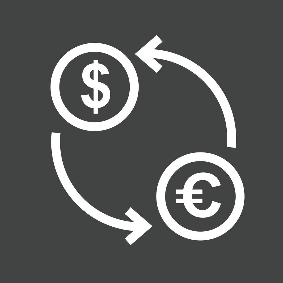 Dollar to Euro Convert Line Inverted Icon vector