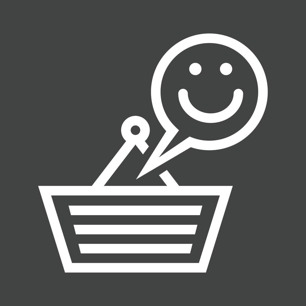 Happy Customer Line Inverted Icon vector