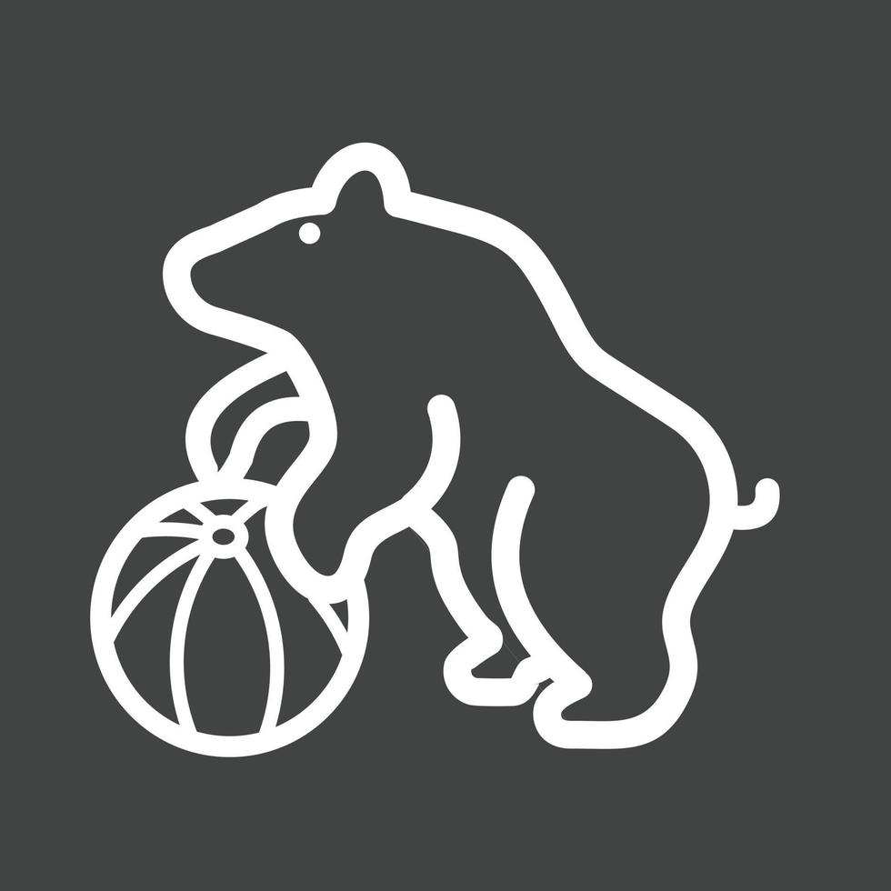 Bear Performing Line Inverted Icon vector