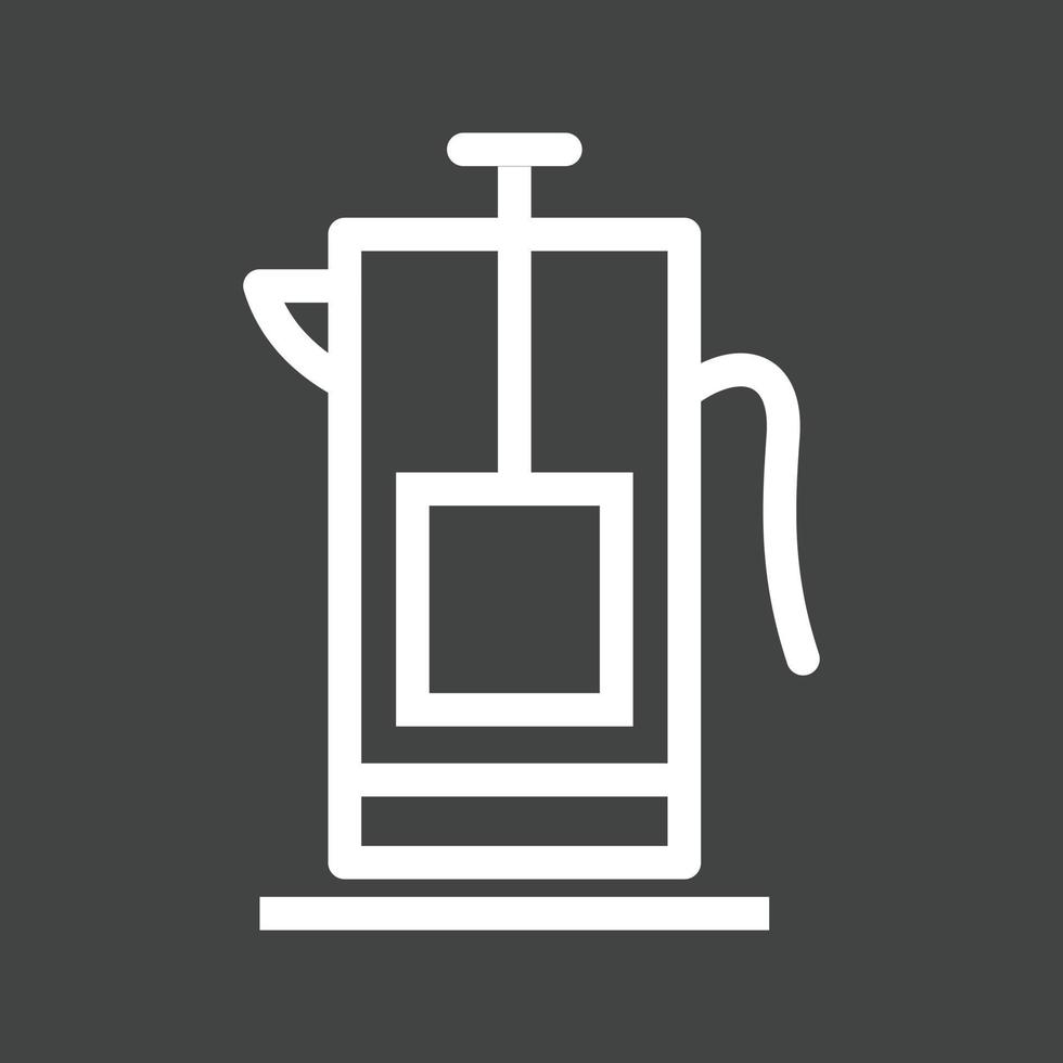 French Press Line Inverted Icon vector