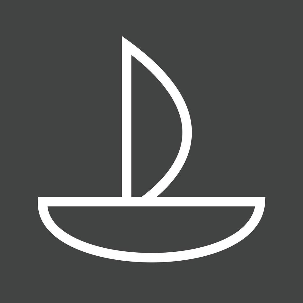 Small Yacht Line Inverted Icon vector