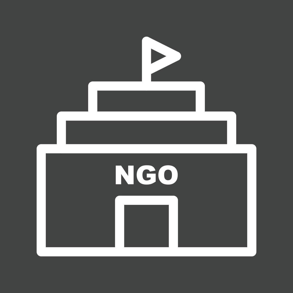 NGO Building Line Inverted Icon vector