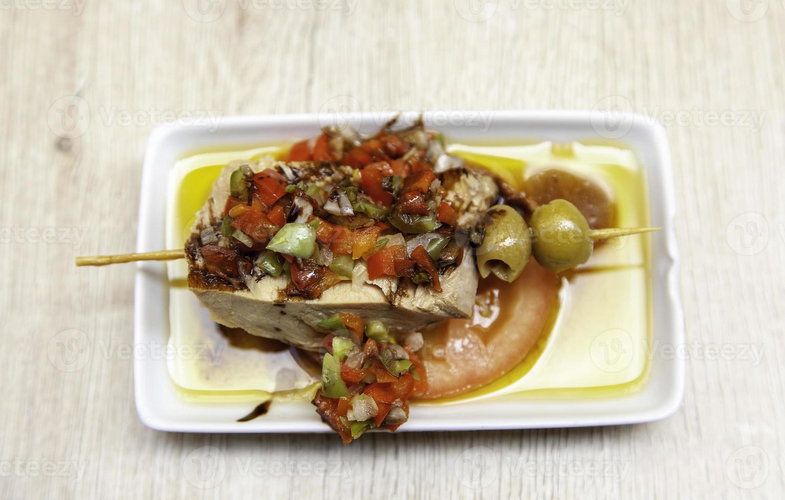 Spanish typical tuna skewer 11902824 Stock Photo at Vecteezy
