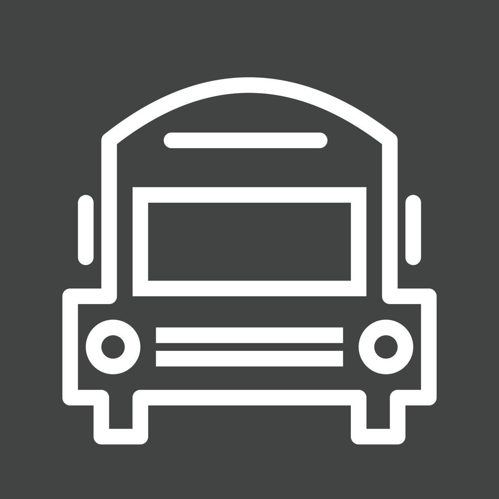 icono invertido de la línea del autobús escolar vector