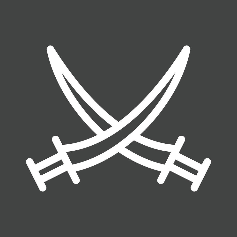 Two Swords Line Inverted Icon vector