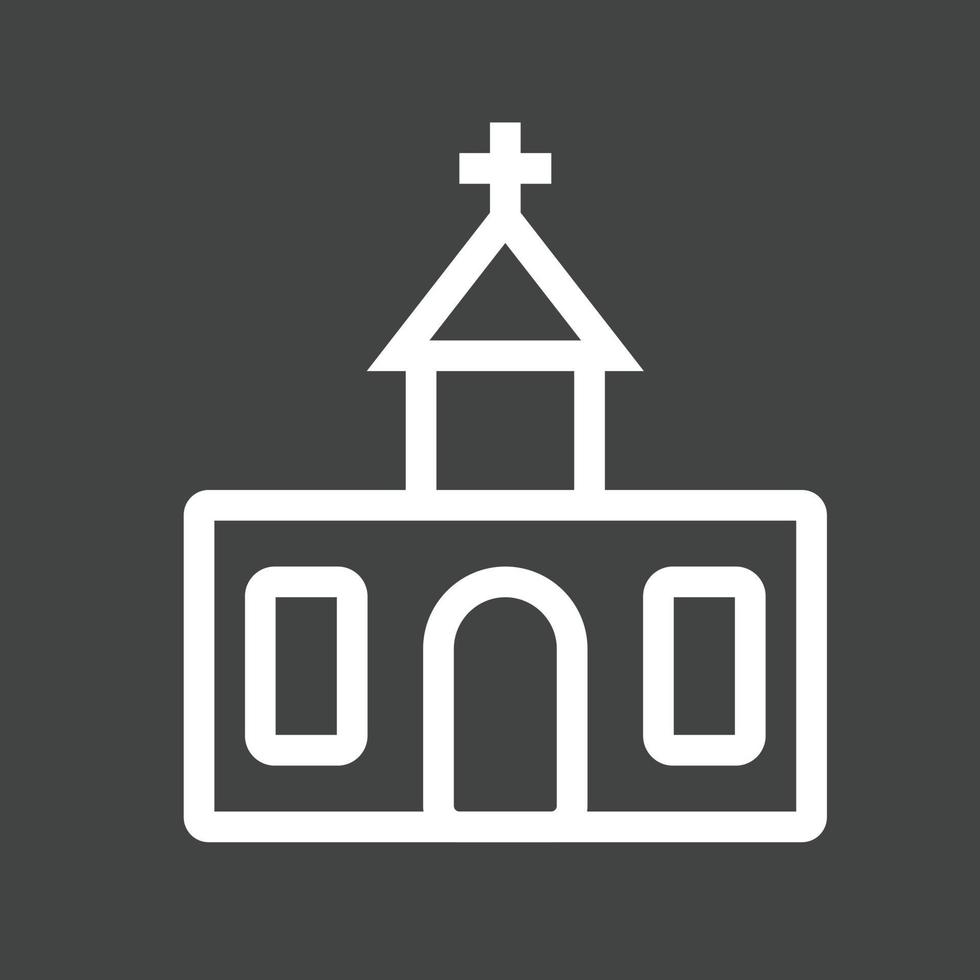 icono de la línea de la iglesia invertida vector